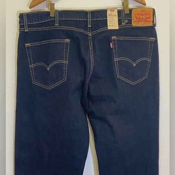 Levi's - 505 Regular Straight Jeans Dark Indigo - size 40 x 32 - Picture 5 of 9